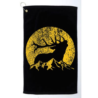 American Elk Hunter Dad Vintage Retro Bow Hunting Gift Golf Towel