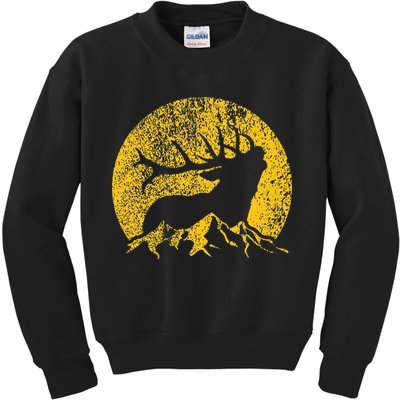American Elk Hunter Dad Vintage Retro Bow Hunting Gift Kids Sweatshirt
