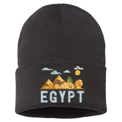 Africa Egyptian Hieroglyphics Cairo Egypt Sustainable Knit Beanie