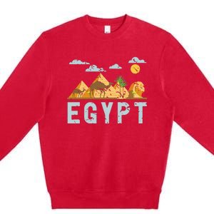 Africa Egyptian Hieroglyphics Cairo Egypt Premium Crewneck Sweatshirt