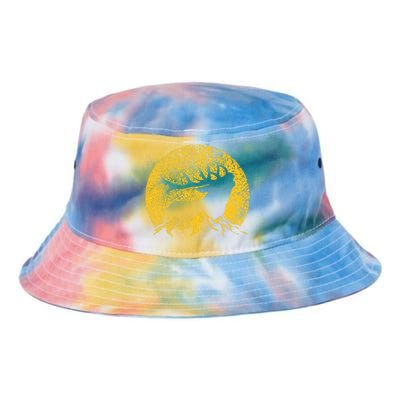 American Elk Hunter Dad Vintage Retro Bow Hunting Gift Tie Dye Newport Bucket Hat