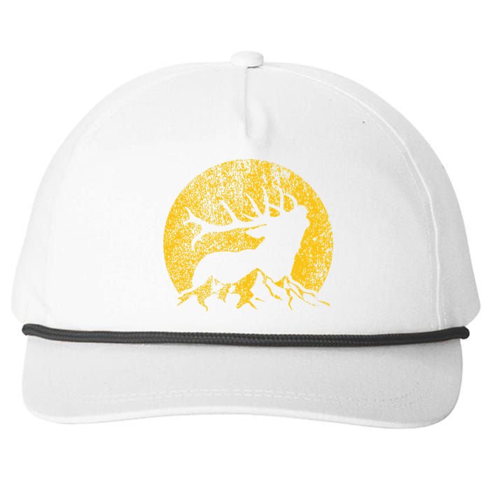 American Elk Hunter Dad Vintage Retro Bow Hunting Gift Snapback Five-Panel Rope Hat