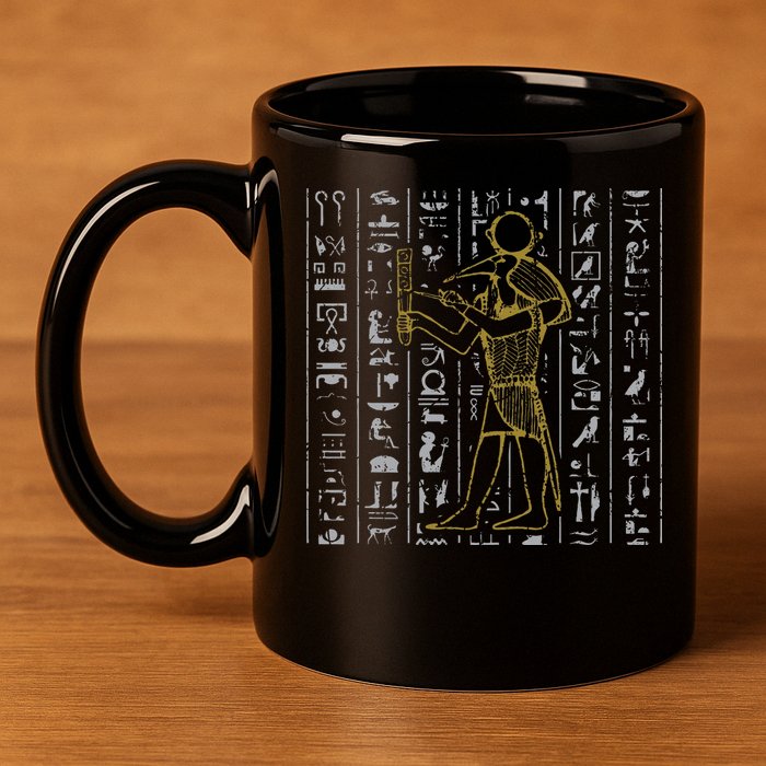 Ancient Egypt History Egyptian Hieroglyphics  11oz C Handle Ceramic Mug