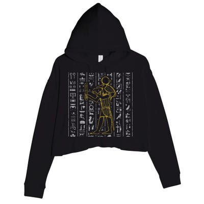 Ancient Egypt History Egyptian Hieroglyphics  Crop Fleece Hoodie