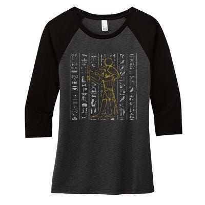 Ancient Egypt History Egyptian Hieroglyphics  Women's Tri-Blend 3/4-Sleeve Raglan Shirt