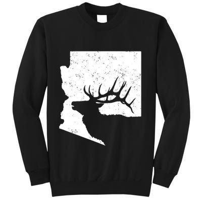 Arizona Elk Hunting Bull Elk Az State Shape Sweatshirt