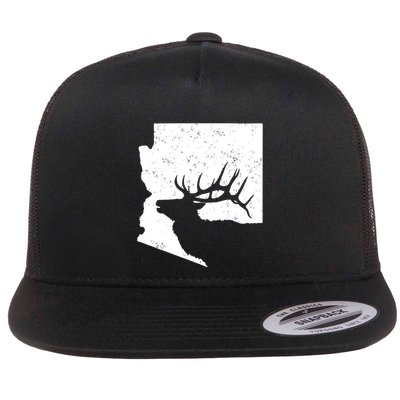 Arizona Elk Hunting Bull Elk Az State Shape Flatbill Hat