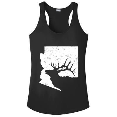Arizona Elk Hunting Bull Elk Az State Shape Ladies PosiCharge Competitor Racerback Tank