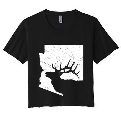 Arizona Elk Hunting Bull Elk Az State Shape Crop Top