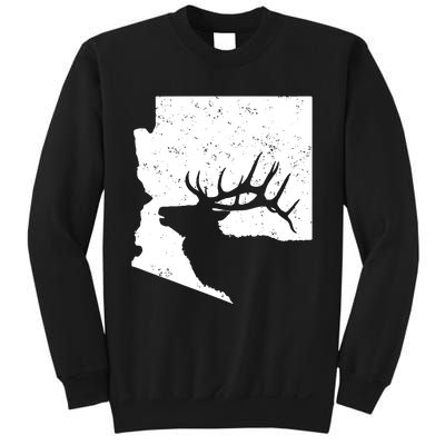 Arizona Elk Hunting Bull Elk Az State Shape Sweatshirt