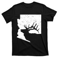 Arizona Elk Hunting Bull Elk Az State Shape T-Shirt