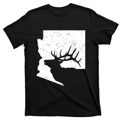 Arizona Elk Hunting Bull Elk Az State Shape T-Shirt