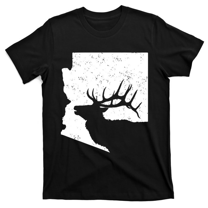 Arizona Elk Hunting Bull Elk Az State Shape T-Shirt