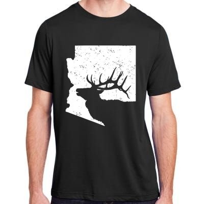 Arizona Elk Hunting Bull Elk Az State Shape Adult ChromaSoft Performance T-Shirt