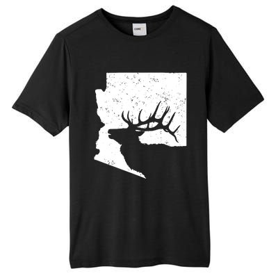 Arizona Elk Hunting Bull Elk Az State Shape Tall Fusion ChromaSoft Performance T-Shirt