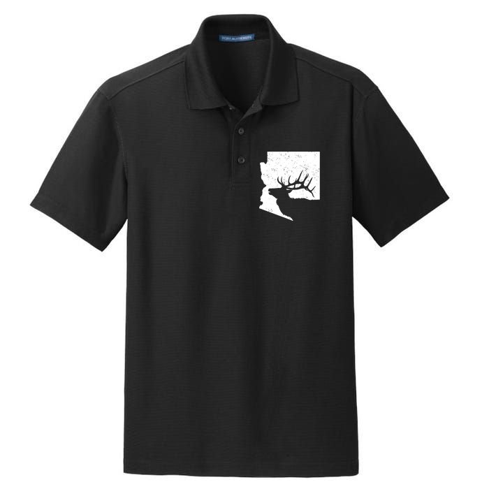 Arizona Elk Hunting Bull Elk Az State Shape Dry Zone Grid Polo