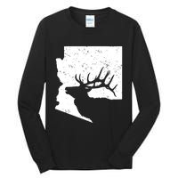 Arizona Elk Hunting Bull Elk Az State Shape Tall Long Sleeve T-Shirt