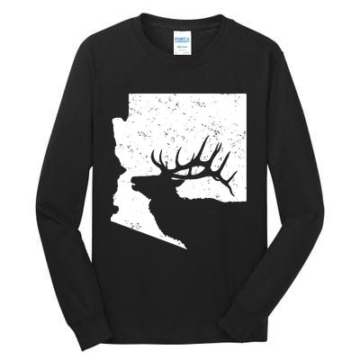 Arizona Elk Hunting Bull Elk Az State Shape Tall Long Sleeve T-Shirt