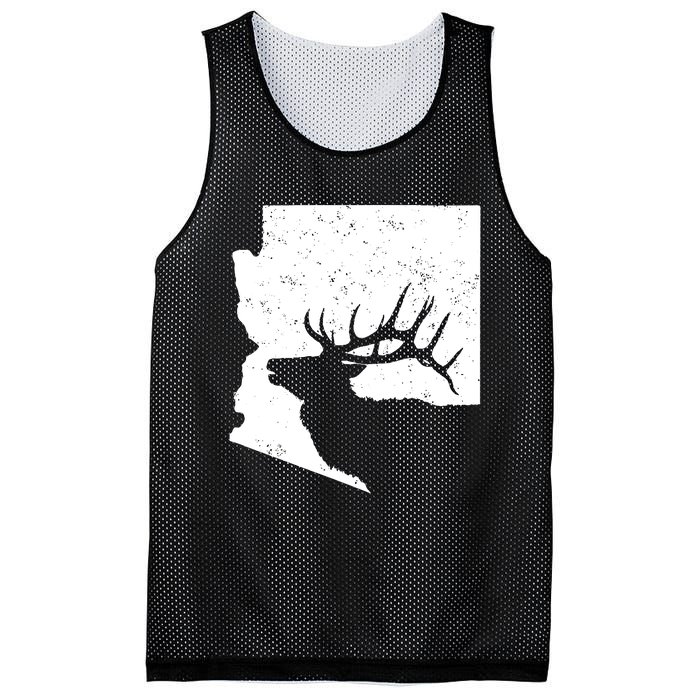 Arizona Elk Hunting Bull Elk Az State Shape Mesh Reversible Basketball Jersey Tank