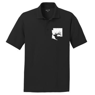 Arizona Elk Hunting Bull Elk Az State Shape PosiCharge RacerMesh Polo