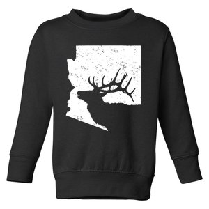 Arizona Elk Hunting Bull Elk Az State Shape Toddler Sweatshirt