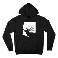 Arizona Elk Hunting Bull Elk Az State Shape Tall Hoodie