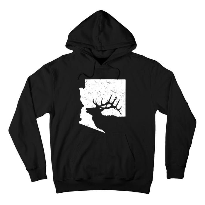 Arizona Elk Hunting Bull Elk Az State Shape Tall Hoodie