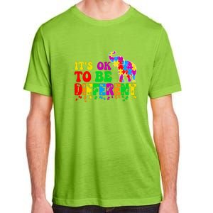 Autism Elephant It's Ok To Be Different Puzzle Autism Awareness Month Adult ChromaSoft Performance T-Shirt