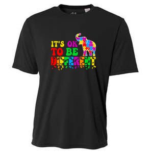 Autism Elephant It's Ok To Be Different Puzzle Autism Awareness Month Cooling Performance Crew T-Shirt