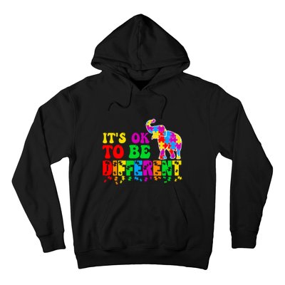 Autism Elephant It's Ok To Be Different Puzzle Autism Awareness Month Hoodie