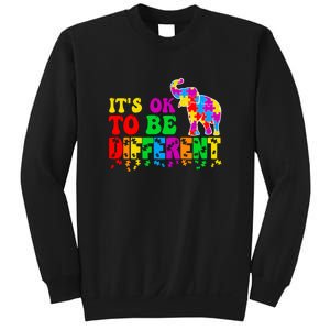 Autism Elephant It's Ok To Be Different Puzzle Autism Awareness Month Sweatshirt