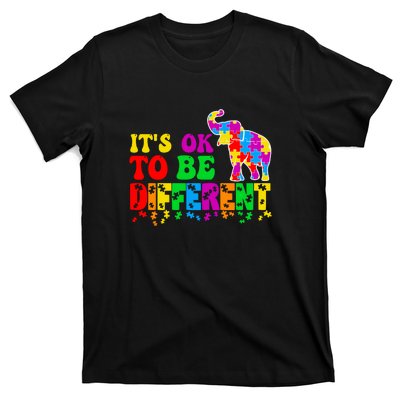 Autism Elephant It's Ok To Be Different Puzzle Autism Awareness Month T-Shirt