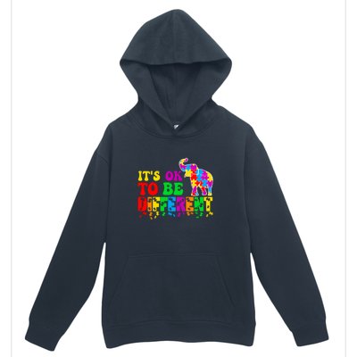 Autism Elephant It's Ok To Be Different Puzzle Autism Awareness Month Urban Pullover Hoodie