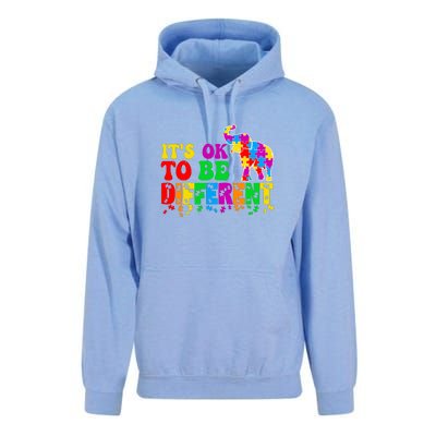 Autism Elephant It's Ok To Be Different Puzzle Autism Awareness Month Unisex Surf Hoodie