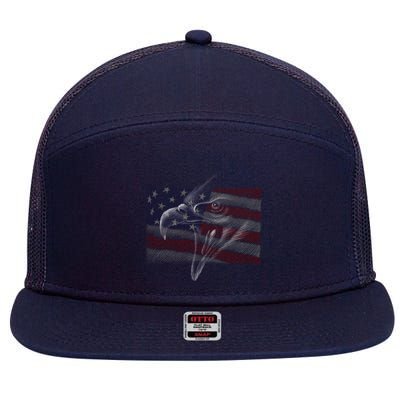 American Eagle Illustration Art 7 Panel Mesh Trucker Snapback Hat