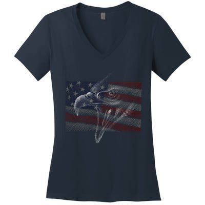American Eagle Illustration Art Women's V-Neck T-Shirt