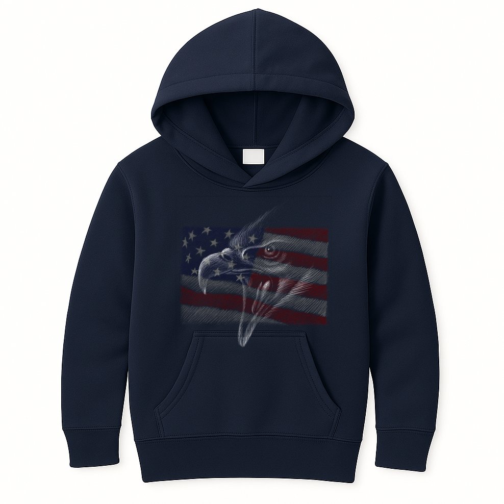 American Eagle Illustration Art Kids Hoodie