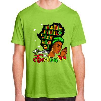 Africa Education Is Freedom Library Book Black Juneteenth Gift Adult ChromaSoft Performance T-Shirt