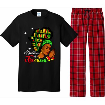 Africa Education Is Freedom Library Book Black Juneteenth Gift Pajama Set