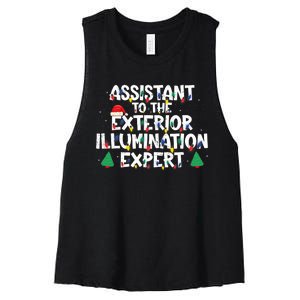 Assistant Exterior Illumination Expert Christmas Lights Hat Women's Racerback Cropped Tank