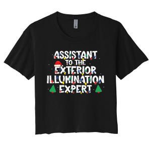 Assistant Exterior Illumination Expert Christmas Lights Hat Women's Crop Top Tee