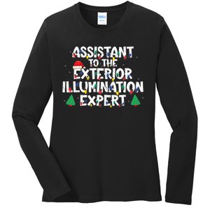 Assistant Exterior Illumination Expert Christmas Lights Hat Ladies Long Sleeve Shirt