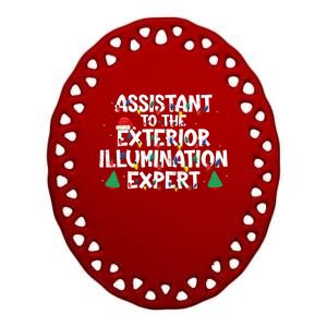 Assistant Exterior Illumination Expert Christmas Lights Hat Ceramic Oval Ornament