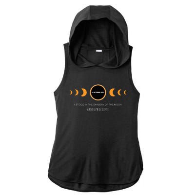 Annular Eclipse I Stood In The Shadow Of The Moon Ladies PosiCharge Tri-Blend Wicking Draft Hoodie Tank