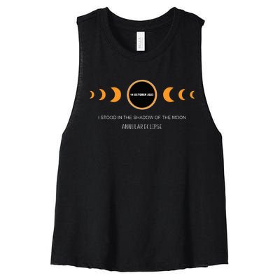 Annular Eclipse I Stood In The Shadow Of The Moon Women's Racerback Cropped Tank