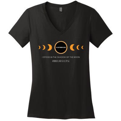 Annular Eclipse I Stood In The Shadow Of The Moon Women's V-Neck T-Shirt