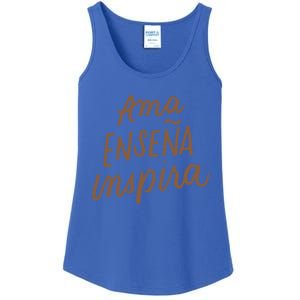 Ama Ensena Inspira Love Teach Inspire Spanish Teacher Funny Gift Ladies Essential Tank