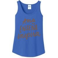 Ama Ensena Inspira Love Teach Inspire Spanish Teacher Funny Gift Ladies Essential Tank