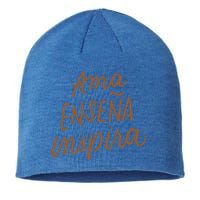 Ama Ensena Inspira Love Teach Inspire Spanish Teacher Funny Gift Sustainable Beanie