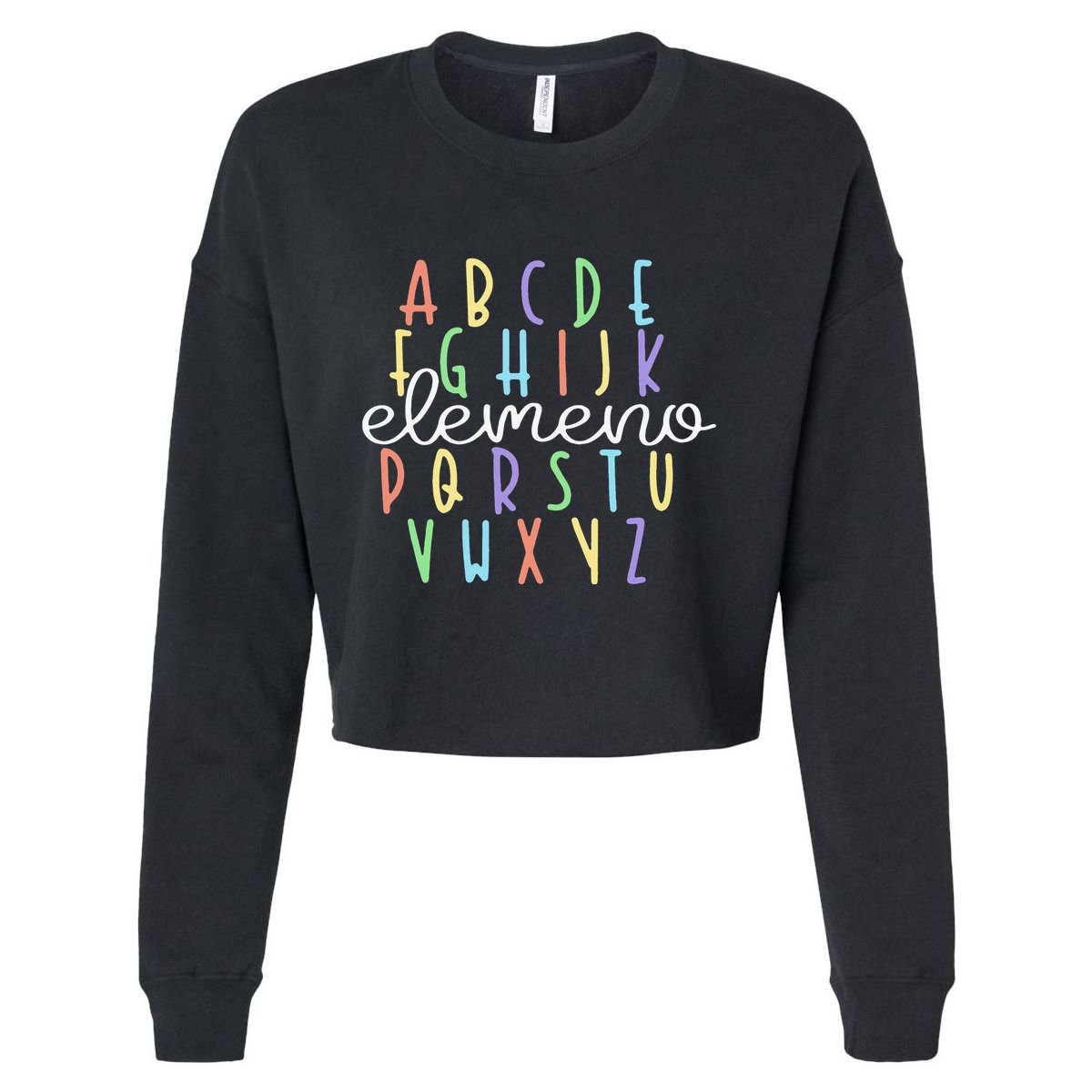 ABC Elemeno Kindergarten Teacher Cute Gifts Back to School Cropped Pullover Crew